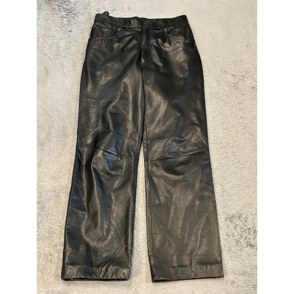Vintage Wilsons Suede & Leather Pants Womens 30 Black Genuine Straight